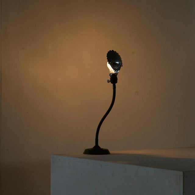 Art Deco Adjustable Shell Shade Table Lamp, Belgium, 1930s For Sale - Image 4 of 11
