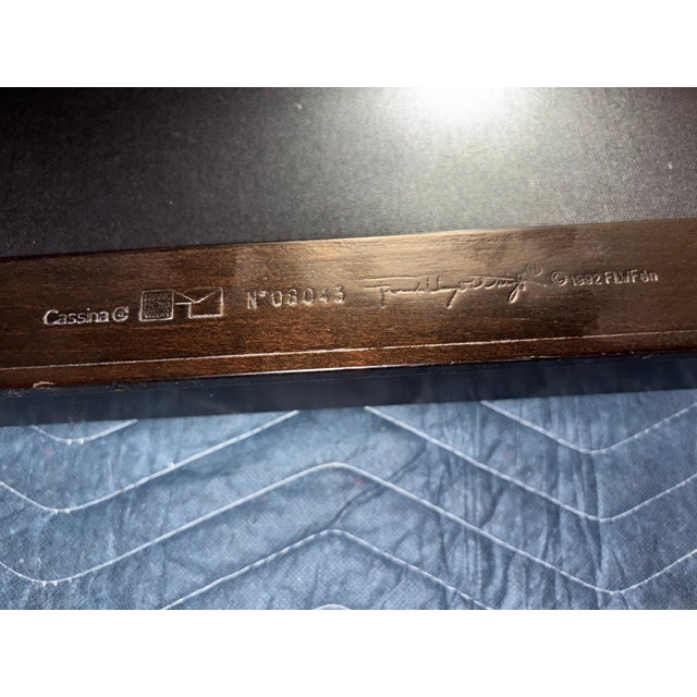 Frank Lloyd Wright for Cassina Arts & Crafts Dark Cherry Wood Dining Chairs, Set of Four For Sale - Image 12 of 13