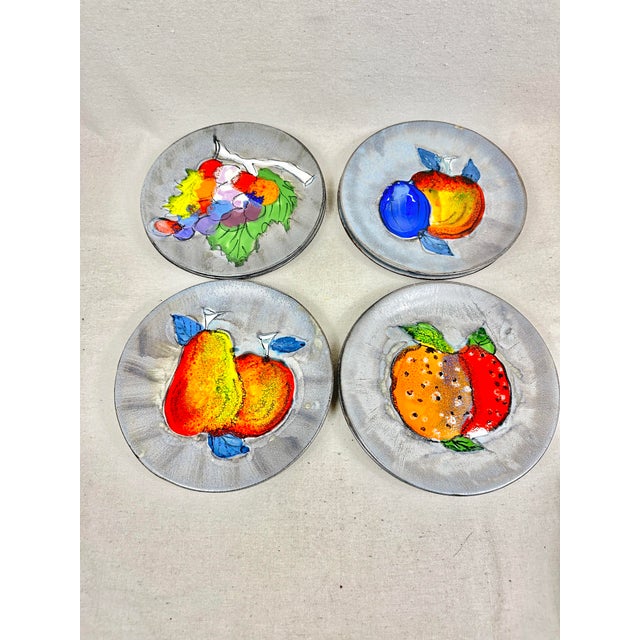 French Vintage French Dessert Plates-Set of 8 For Sale - Image 3 of 10