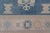 Textile Turkish Oushak Rug With Geometric Medallion Design in Blue and Beige For Sale - Image 7 of 10