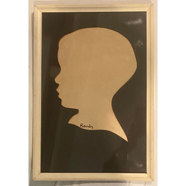 Vintage 1940s Hand-Cut Child’s Silhouette Portrait “Randy” – Americana Folk Art For Sale In Savannah - Image 6 of 9