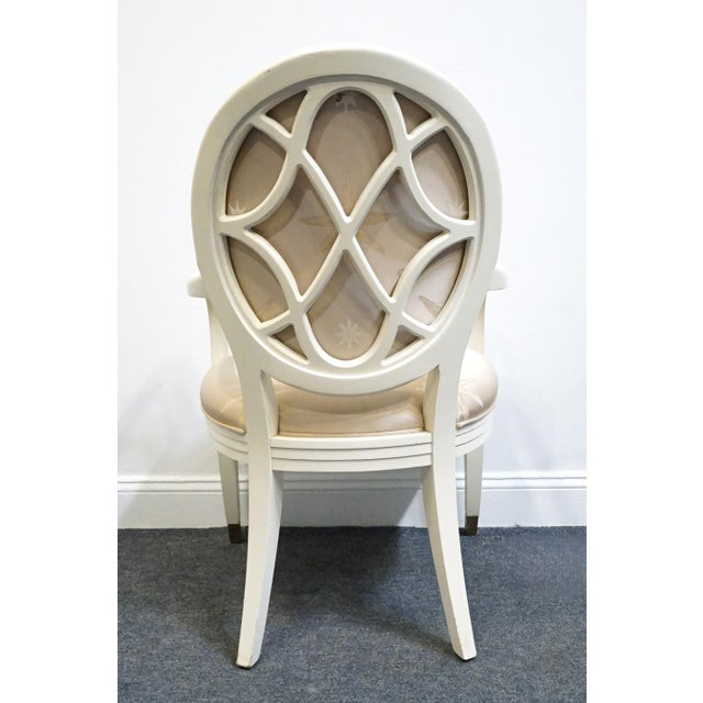 Century Furniture Villa Domain Collection Neoclassical Art Deco Maple Round Lattice Back Dining Arm Chair For Sale In Kansas City - Image 6 of 11