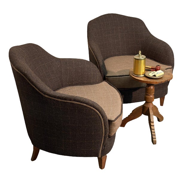 Armchairs in Wool and Cashmere from Lanific, 1950s, Set of 2 For Sale