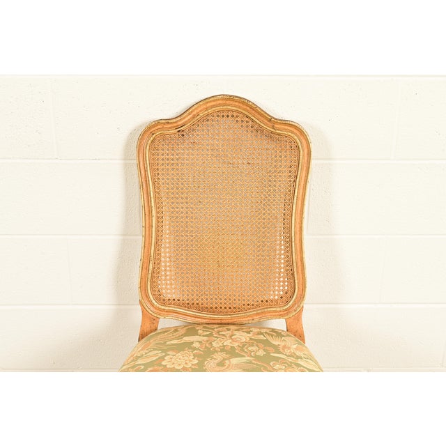 Wood John Stuart French Provincial Louis XV Carved Oak and Cane Back Side Chairs or Dining Chairs | Set of Four For Sale - Image 7 of 14