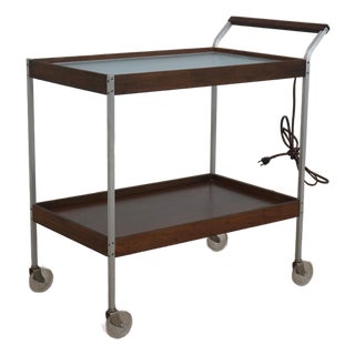 Salton Hotable Serving Cart W. Glass Top For Sale