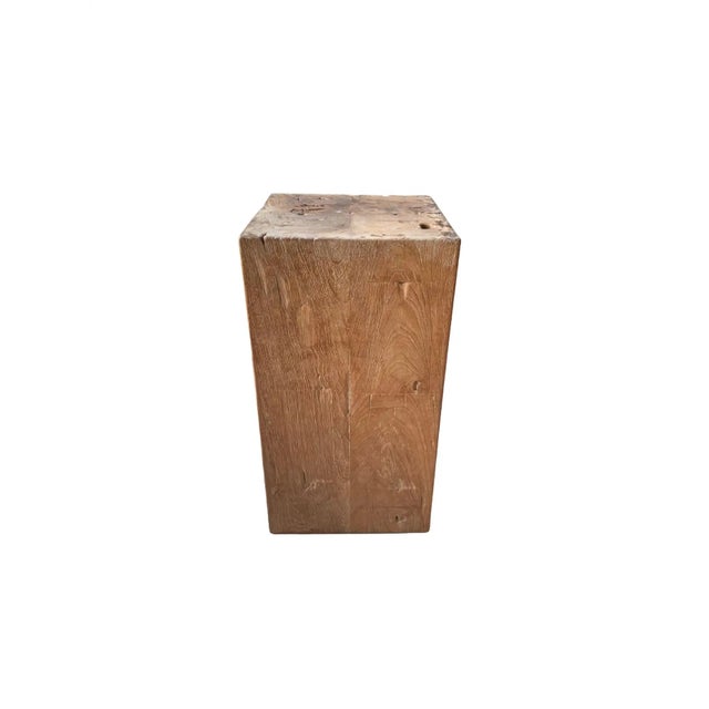 2000 - 2009 Teak Wood Pedestal Crafted in Java, Indonesia For Sale - Image 5 of 6