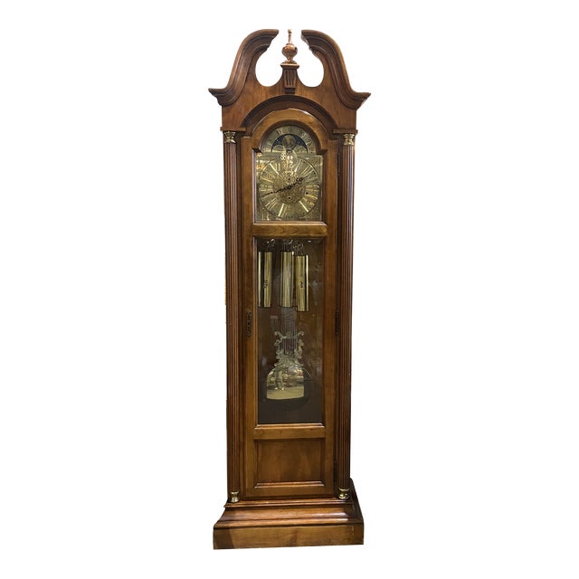 1980s Howard Miller Tempus Fugit Grandfather Clock Chairish