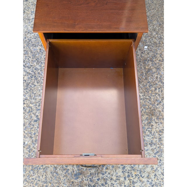 Vintage Cherry Finish Two Drawer Filing Cabinet For Sale - Image 4 of 10