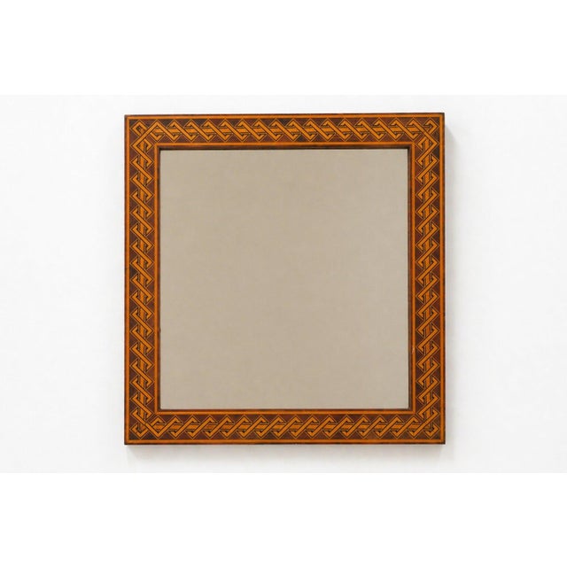 Rectangular Brown Marquetry Mirror by Pio Zanotti, Italy, 20th Century For Sale - Image 16 of 16