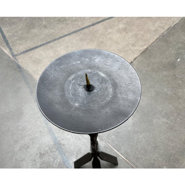 Large Mid-Century Brutalist Floor Candleholder in Wrought Iron, 1960s For Sale - Image 13 of 18