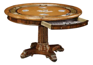 Mahogany Round Poker Table