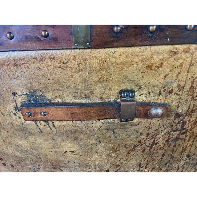 19th C. English Leather Coffee Table/Steamer Trunk For Sale - Image 12 of 12