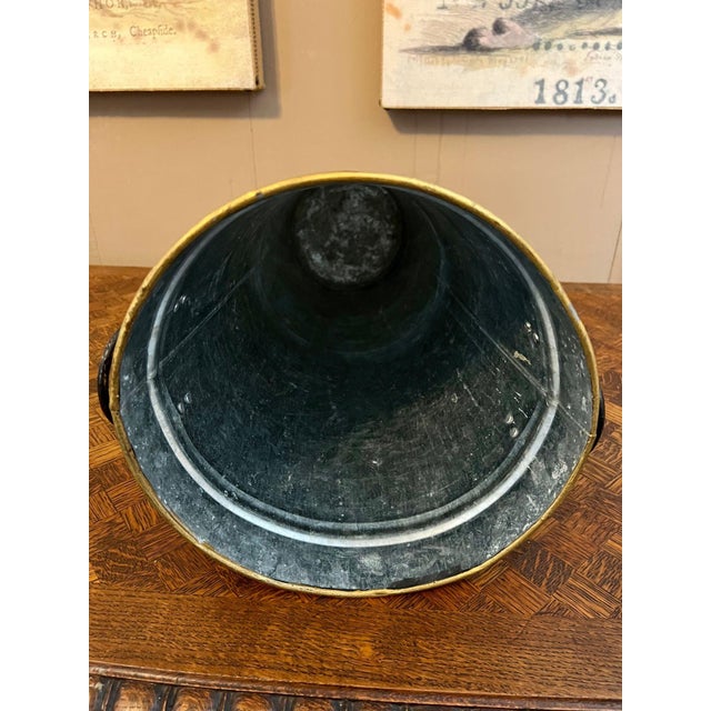 Vintage English Planter Jardiniere Urn Bird Decoupage Black Tole Aviary Décor For Sale - Image 18 of 18