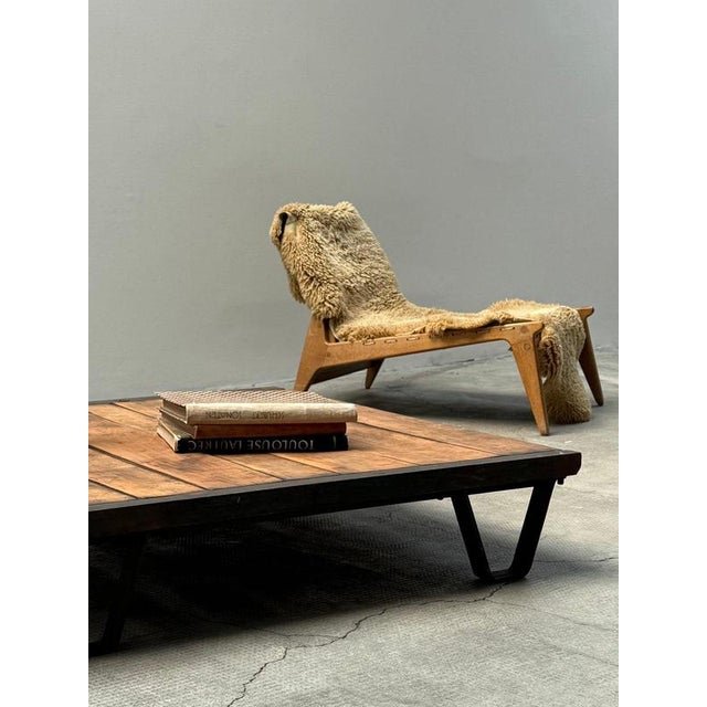 Vintage Industrial Palette Coffee Table in Wood and Steel, Germany, 1930s For Sale - Image 11 of 17