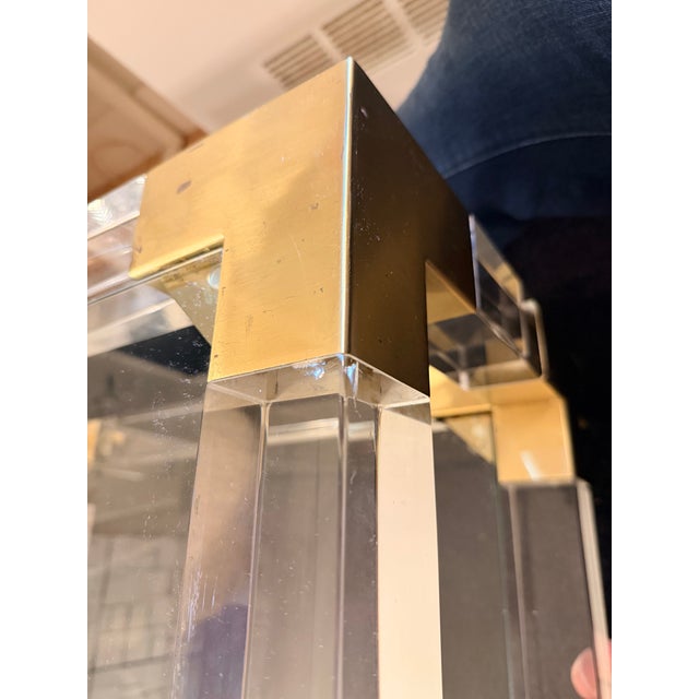 Metal Jonathan Adler Jacques Grand Cocktail Table – Acrylic & Brass For Sale - Image 7 of 12