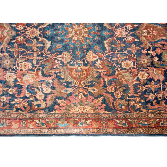 Navy Blue Early 20th Century Persian Meshkabad Rug For Sale - Image 8 of 14