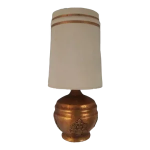 1970s Mid-Century Large Gold Leaf Lamp