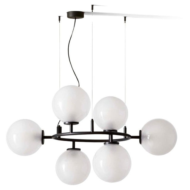 Modern Constellation Chandelier in Black Metal & Glass from Cassina For Sale - Image 13 of 13