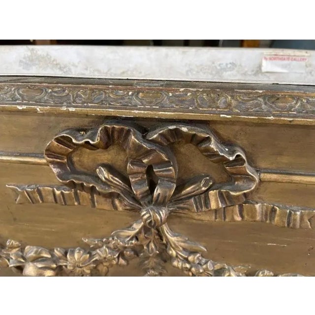 19th Century French Planter or Jardiniere in Plaster and Wood With Bows and Garland, 19th Century For Sale - Image 5 of 7