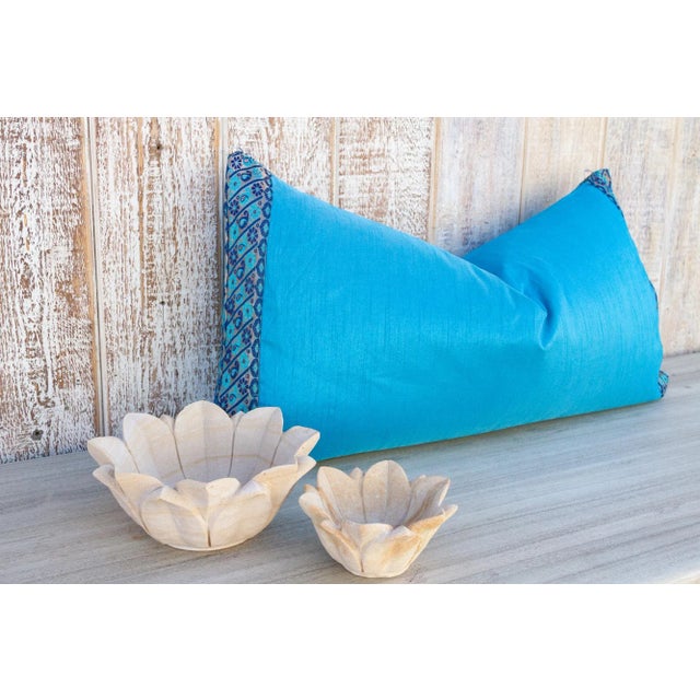Early 21st Century Vintage Jay Large Festive Indian Silk Queen Lumbar Pillow Cover For Sale - Image 5 of 8