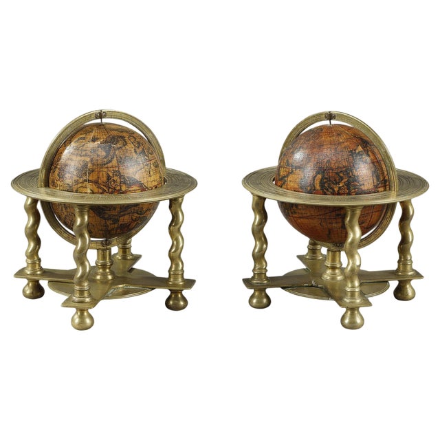 17th Century Celestial and Terrestrial Globes by Vincenzo Coronelli, 1697, Set of 2 For Sale