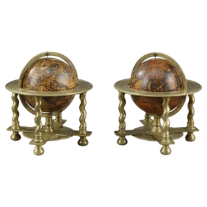 17th Century Celestial and Terrestrial Globes by Vincenzo Coronelli, 1697, Set of 2
