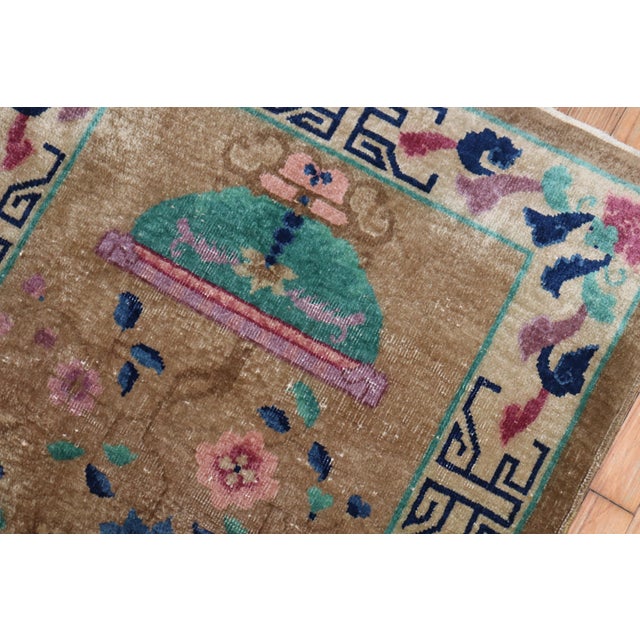 Late 20th Century Brown Chinese Art Deco Rug For Sale - Image 4 of 18