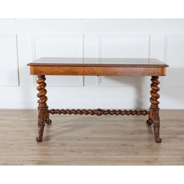 19th Century Lombardy Rectangular Table in Walnut and Precious Wood Marquetry, Italy, 19th Ce For Sale - Image 5 of 16