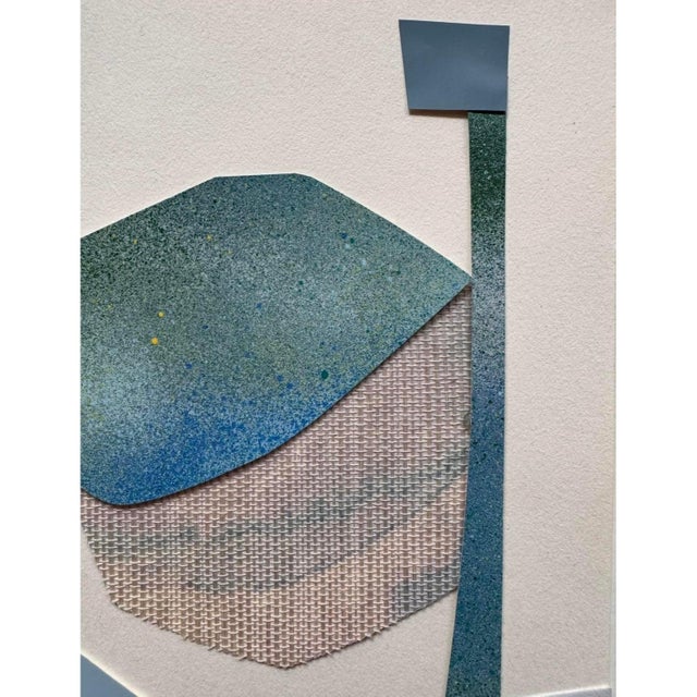 "Im Blue 2" Original Mixed-Media Collage on Paper by Zac Woodiel For Sale - Image 10 of 11