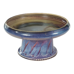 Handcrafted Studio Art Pottery Pedestal Plate/Shallow Centerpiece Bowl/Tazza