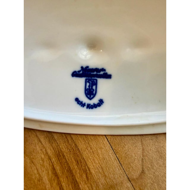 Hollywood Regency Mid 20th Century German Porzellanmanufaktur Martinroda "Echt Kobalt" Covered Dish For Sale - Image 3 of 6