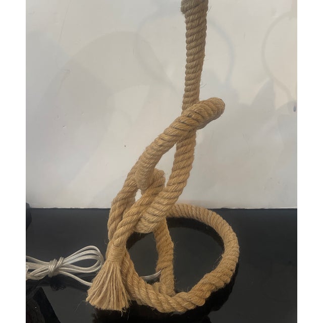 1960s 1960s, Audoux & Minet Rope Table Lamp , France For Sale - Image 5 of 10
