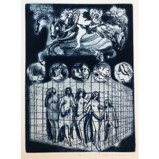 1973 Adrienne Anderson Feminine Plane Female Nude Etching For Sale