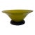 Vintage Mid-Century Mustard Yellow Art Glass Pedestal Bowl 12” Diameter For Sale