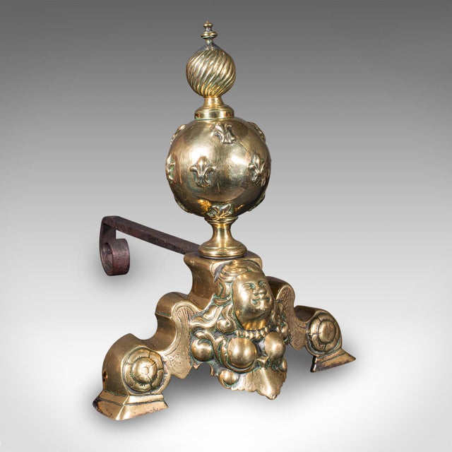 Traditional 1750's Pair of Antique Fireside Andirons For Sale - Image 3 of 11