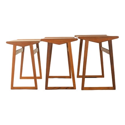 Vintage Danish Stacking Tables, 1960s, Set of 3 For Sale