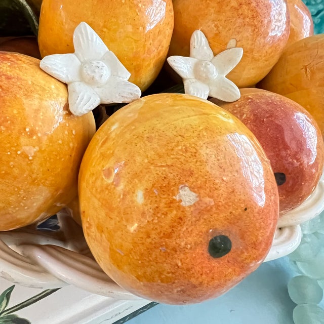Mid 20th Century Casa Pupo Spanish Ceramic Basket of Oranges For Sale - Image 9 of 12