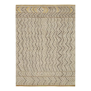 Rug & Kilim’s Moroccan Style Rug in Beige-Brown and Gold - 6'x9' For Sale