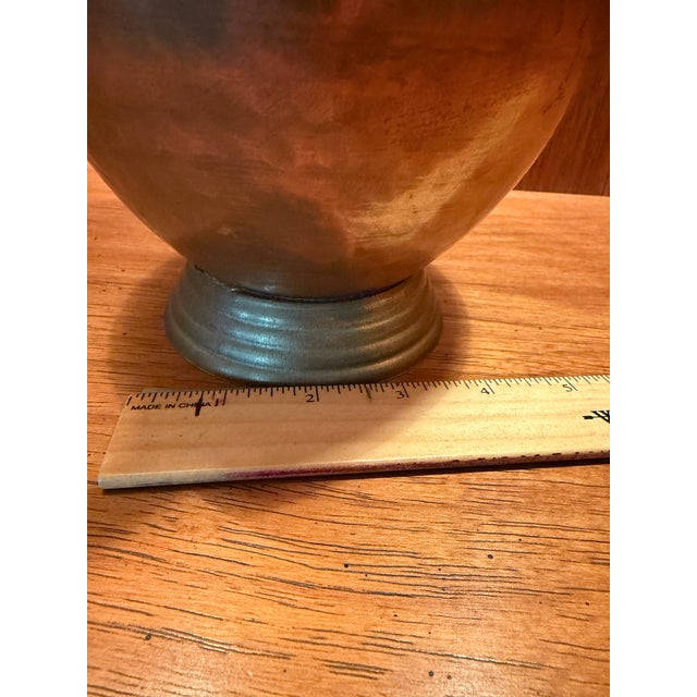 Antique Copper and Brass Ewer With Quail Spout For Sale - Image 4 of 8