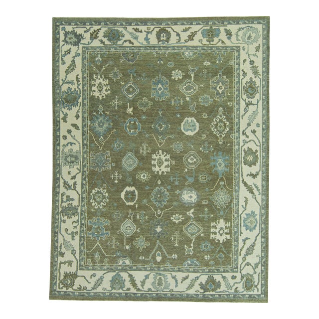 Turkish Oushak Rug 8'10" x 11'6" #19081 For Sale