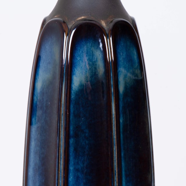 Table Lamp with Silk Lampshade from Soholm Pottery, 1960s For Sale - Image 3 of 14
