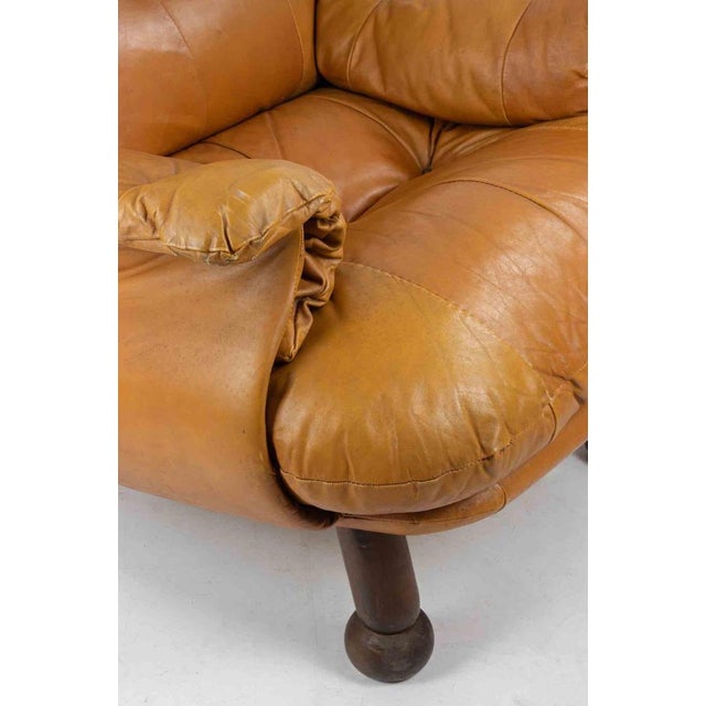 Vintage Leather Armchair by E. Cobianchi for INSA, Italy, 1970s For Sale - Image 6 of 10