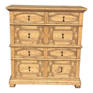 2010's Ralph Lauren Waxed Oak Jacobean Cabinet - by Theodore Alexander For Sale