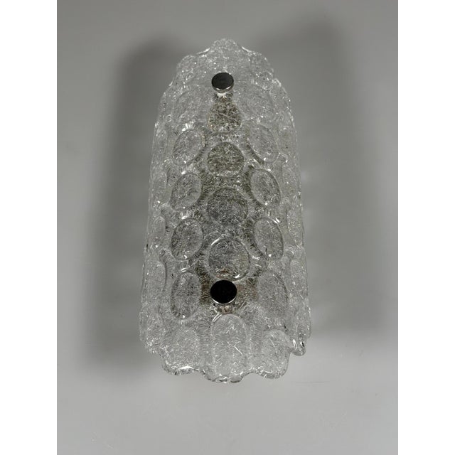 Mid-Century Modern Ice Glass Wall Lamp from Fischer Leuchten, Germany, 1970s For Sale - Image 3 of 17