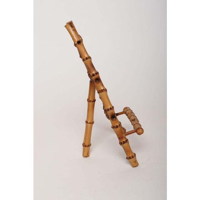 Vintage Diminutive Scorched Bamboo Tabletop Easel / Picture Display For Sale - Image 9 of 18