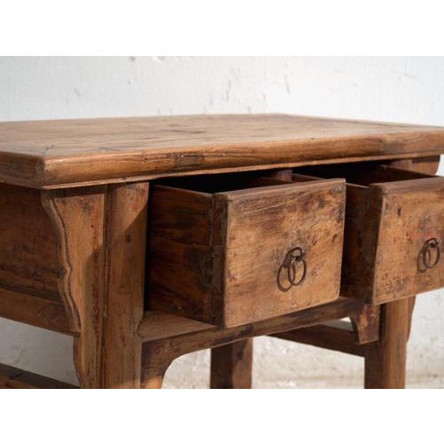 Low Shanxi Elm Console For Sale - Image 5 of 11