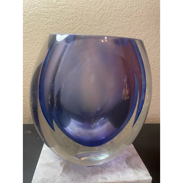 Murano Late 20th Century Stunning Favio Poli for Seguso Murano Italy 7” Faceted Sommerso Vase For Sale - Image 4 of 9