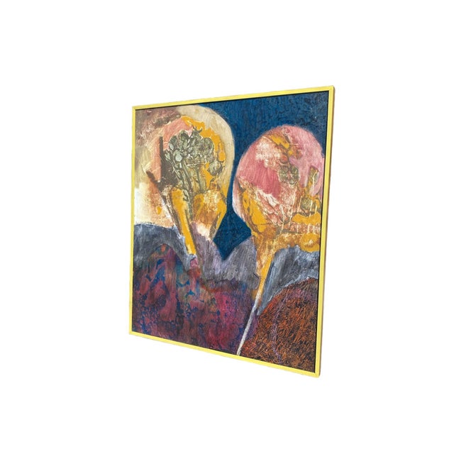 Beautiful abstract oil painting on canvas by Gloria Cornelius. Perfect professional wood frame with slender complimenting...