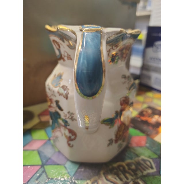 English Large 1970s Vintage English Ceramic Hand Painted Custard Jug For Sale - Image 3 of 8