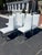 Metal Set of 6 Custom White Leather Parsons Dining Chairs Attributed to Design Institute of America For Sale - Image 7 of 18